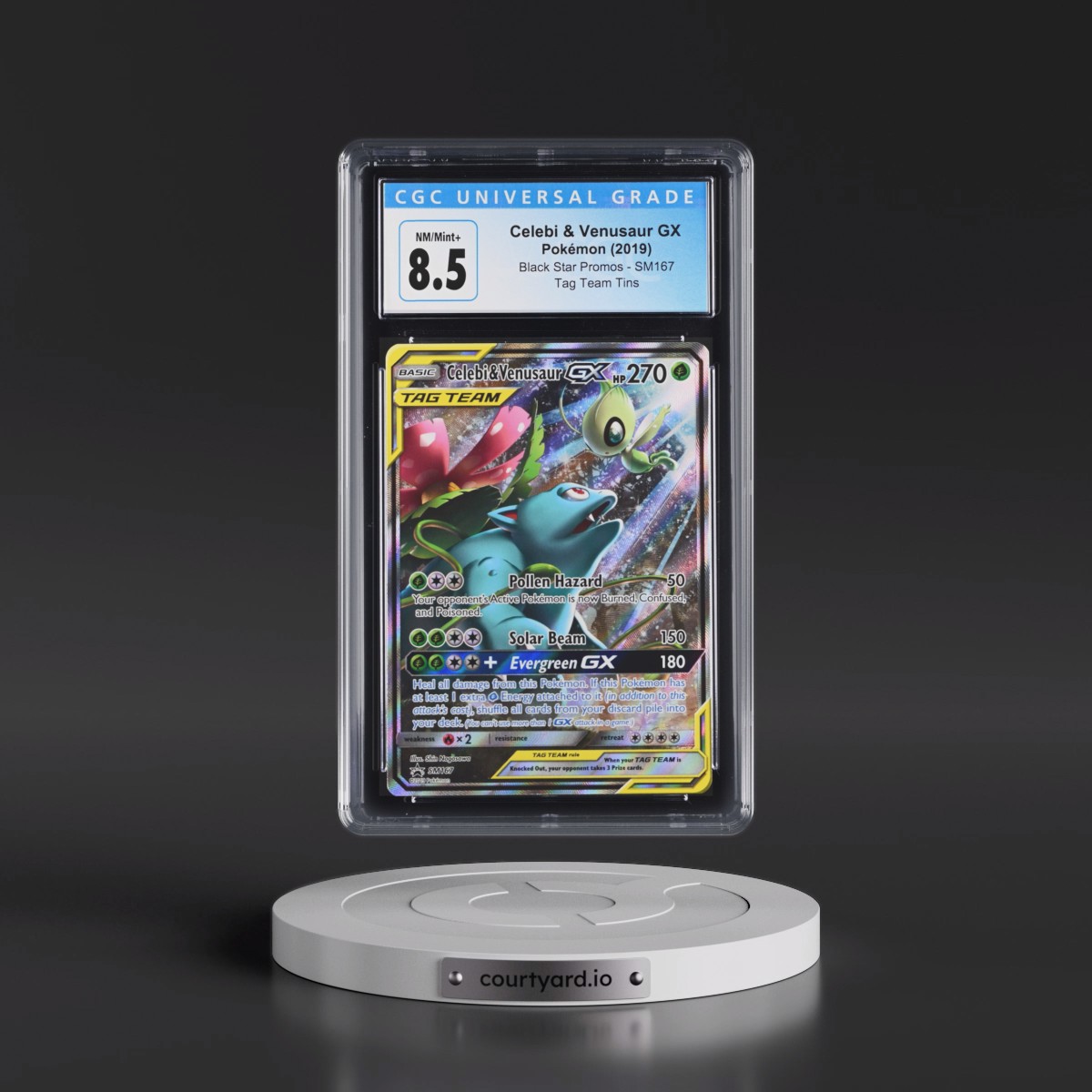 2016 Black Star Promos - Sun & Moon Celebi & Venusaur GX - Tag Team Tin (Holo) #SM167 CGC 8.5