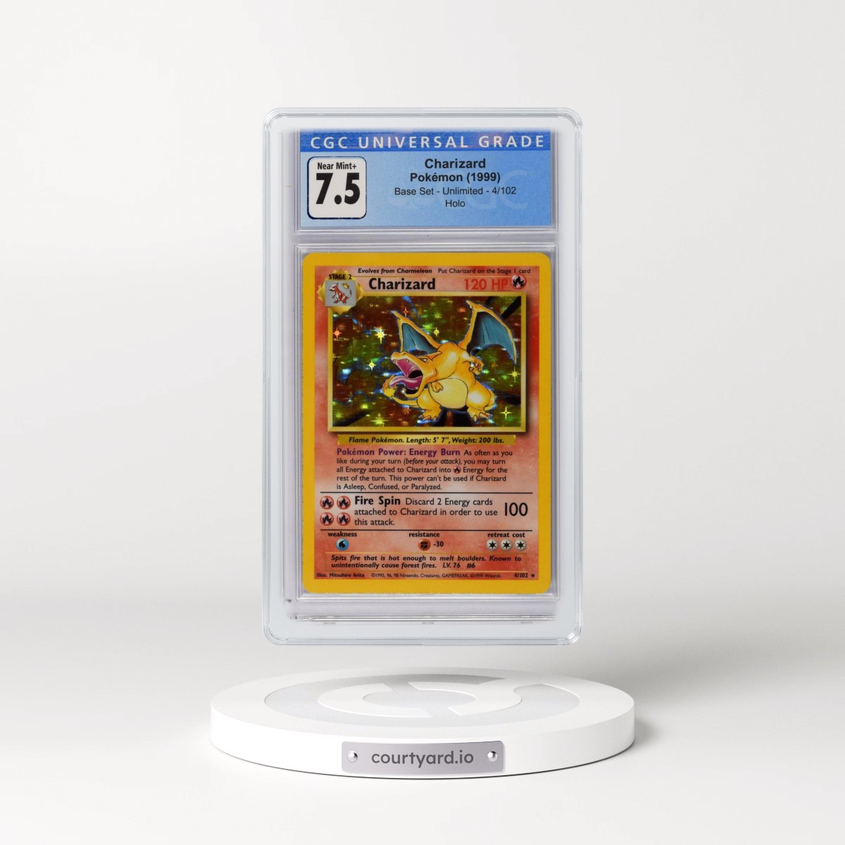 1999 Base Set #4/102 Charizard - Holo (CGC 7.5 NM+)