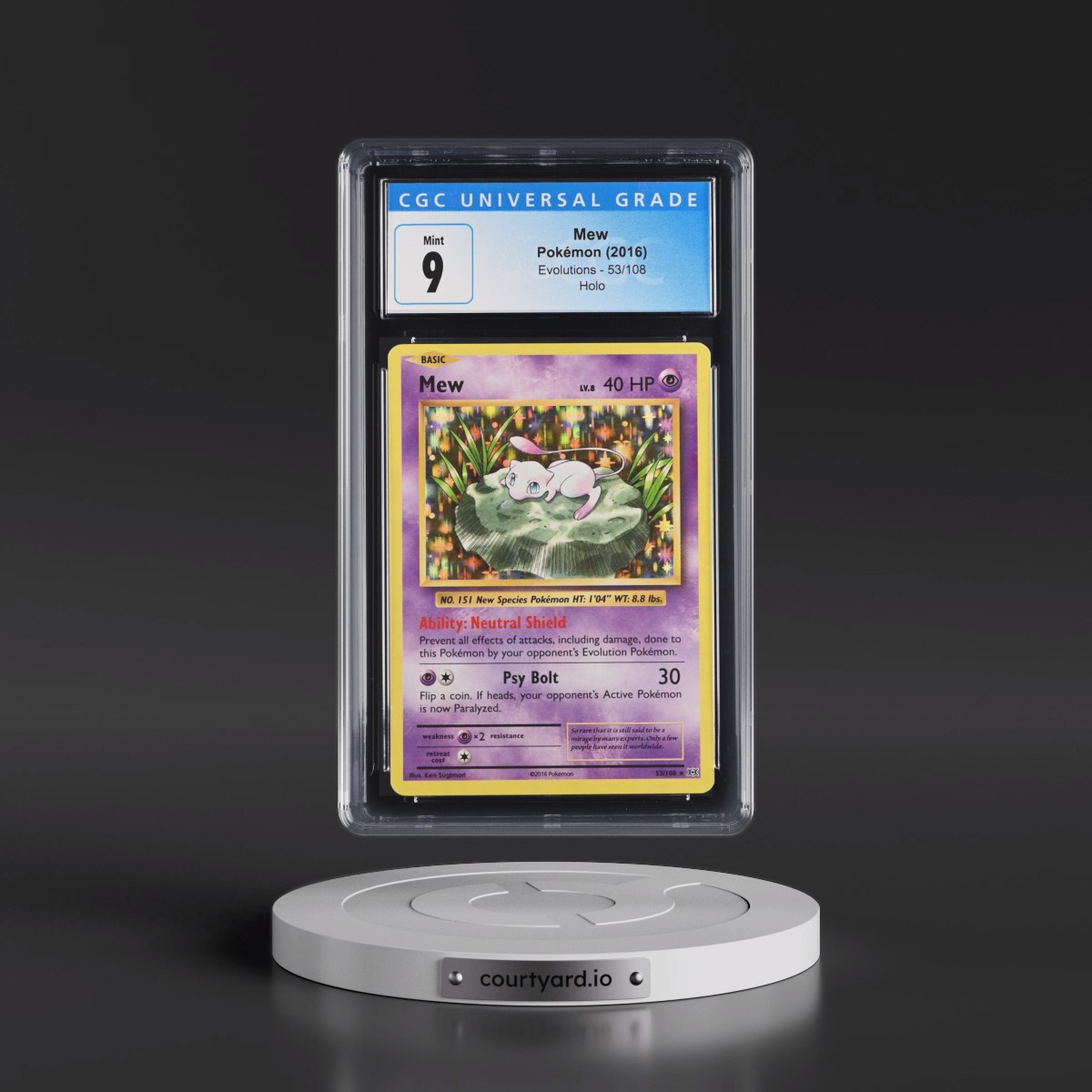 2016 Evolutions #53/108 Mew - Holo (CGC 9 MINT)
