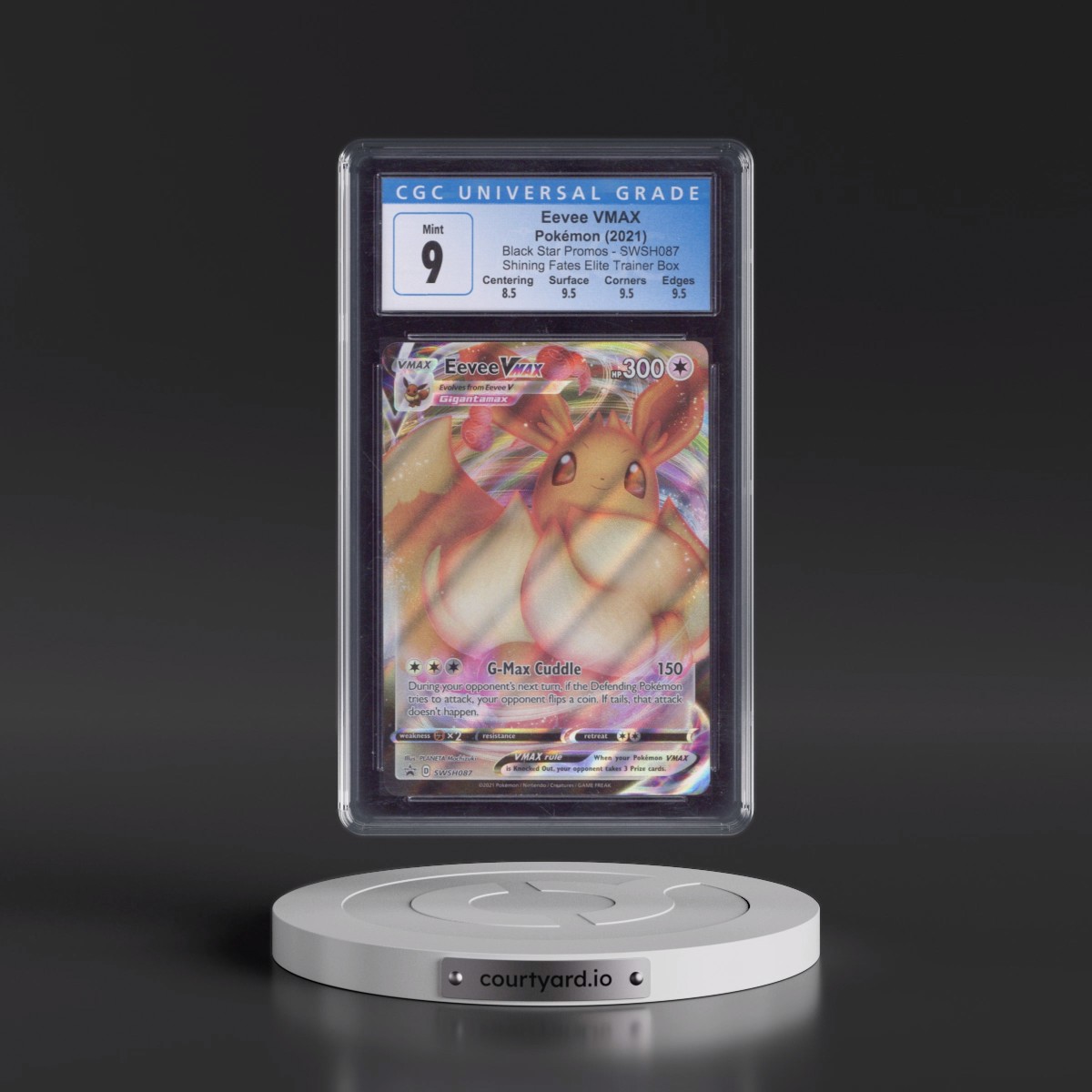 2017 Black Star Promos - Sword & Shield #SWSH087 Eevee VMAX - Shining Fates Elite Trainer Box (Holo) (CGC 9 MINT)
