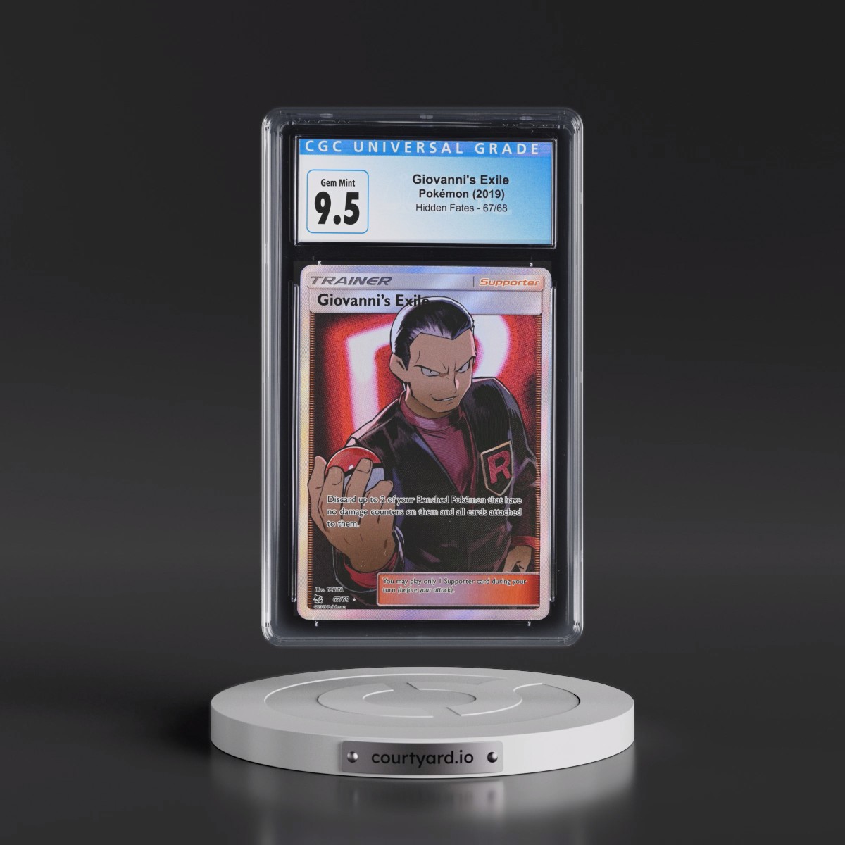 2019 Hidden Fates #67/68 Giovanni's Exile - Ultra Rare Holo (CGC 10 GEM MINT)