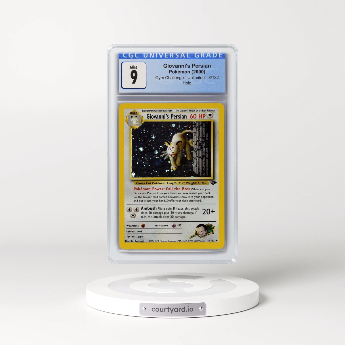 2000 Gym Challenge #8/132 Giovanni's Persian - Holo (CGC 9 MINT)