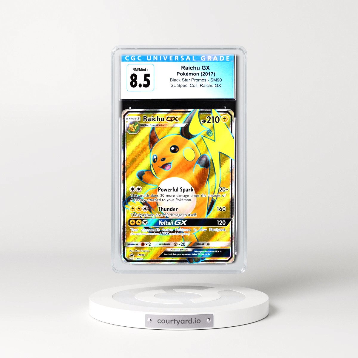 2016 Black Star Promos - Sun & Moon #SM90 Raichu GX - Shining Legends Special Collection - Raichu GX (Holo) (CGC 8.5 NM-MT+)