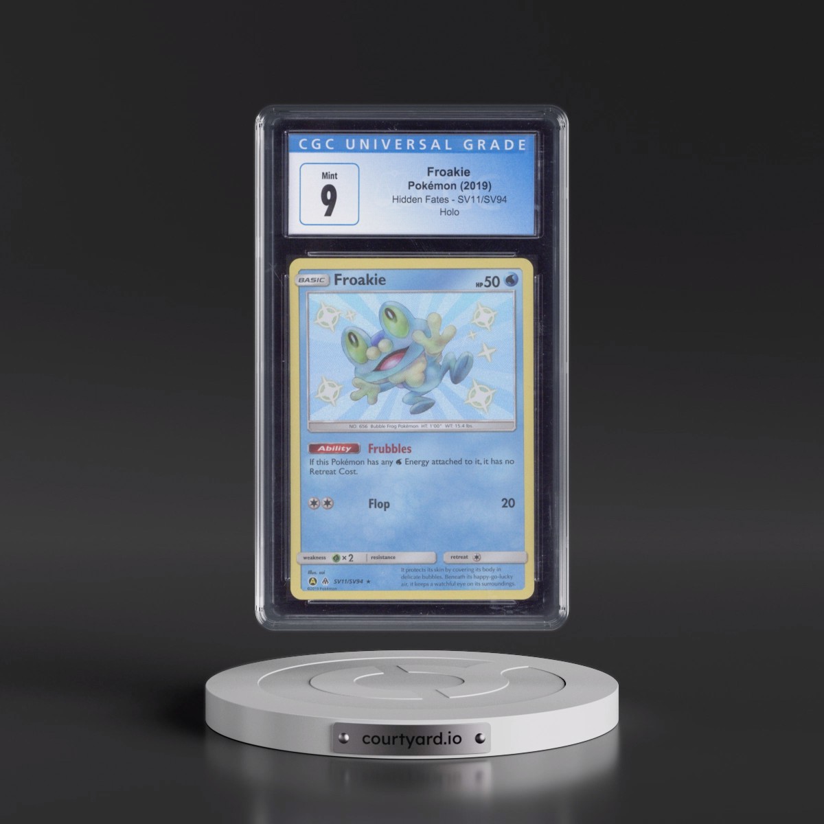 2019 Hidden Fates #SV11/SV94 Froakie - Shiny Vault Holo (CGC 9 MINT)