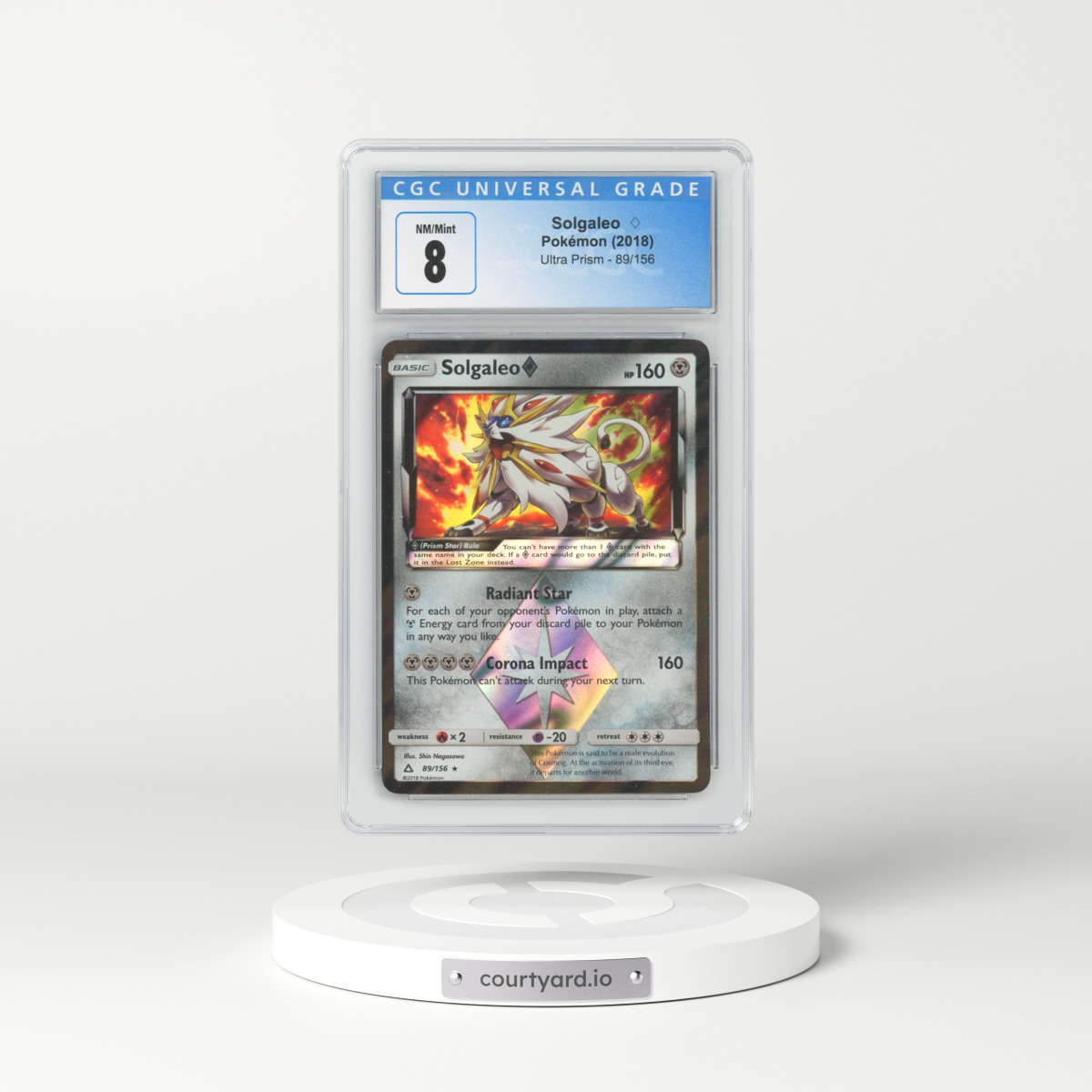 2018 Ultra Prism #89 Solgaleo - Holo Ultra Prism (CGC 8 NM-MT)