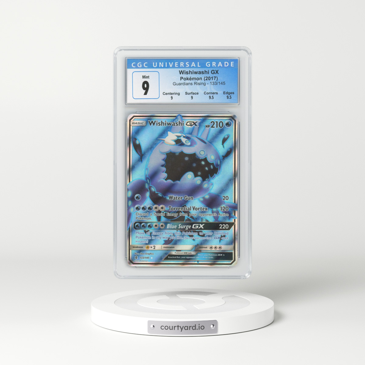 2017 Guardians Rising #133 Wishiwashi GX - Full Art Holo (CGC 9 MINT)