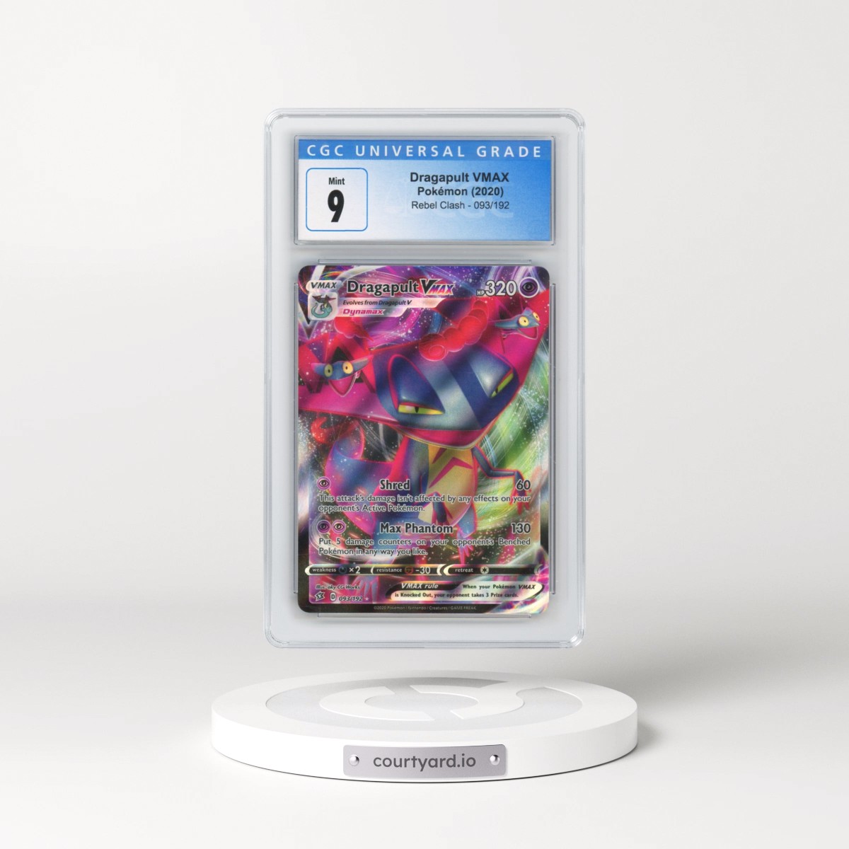2020 Rebel Clash #093/192 Dragapult VMAX - Holo (CGC 9 MINT)