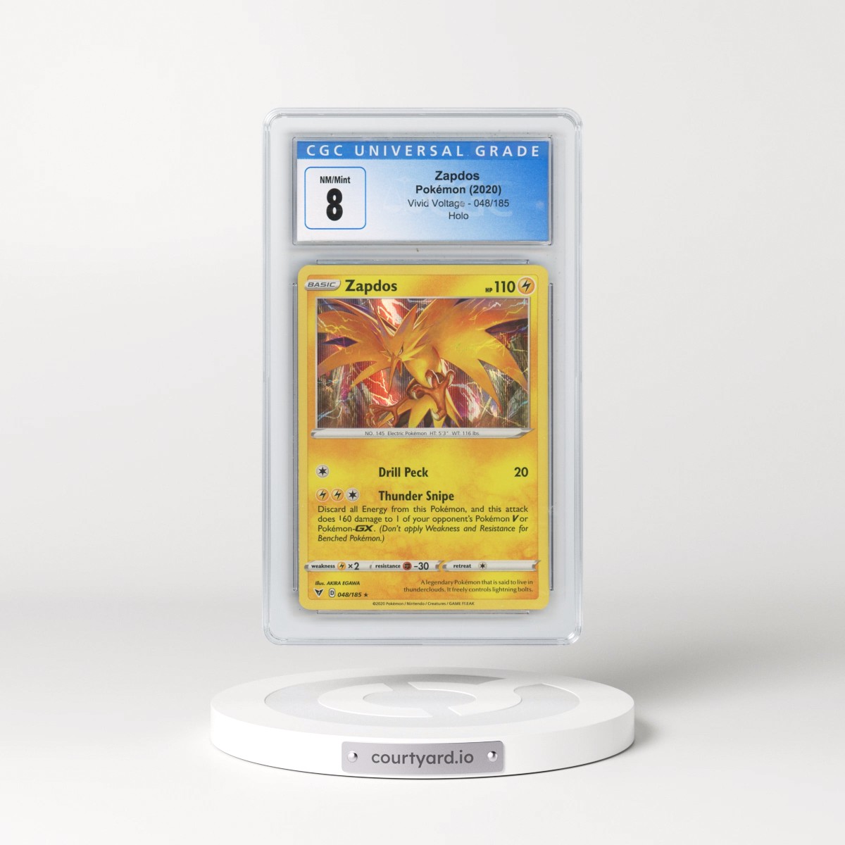 2020 Vivid Voltage #048/185 Zapdos - Holo (CGC 8 NM-MT)