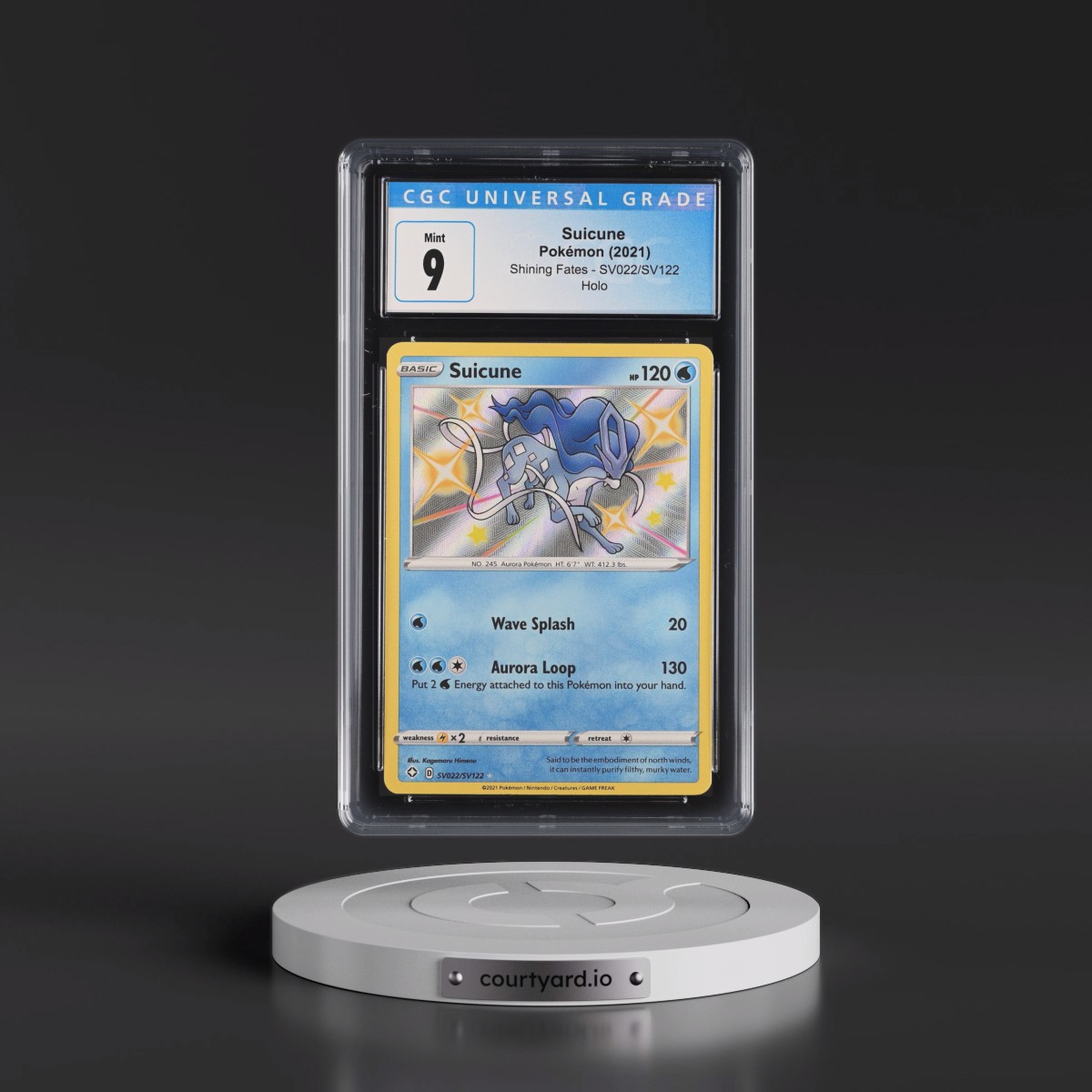 2021 Shining Fates #SV022/SV122 Suicune - Shiny Vault Holo (CGC 9 MINT)