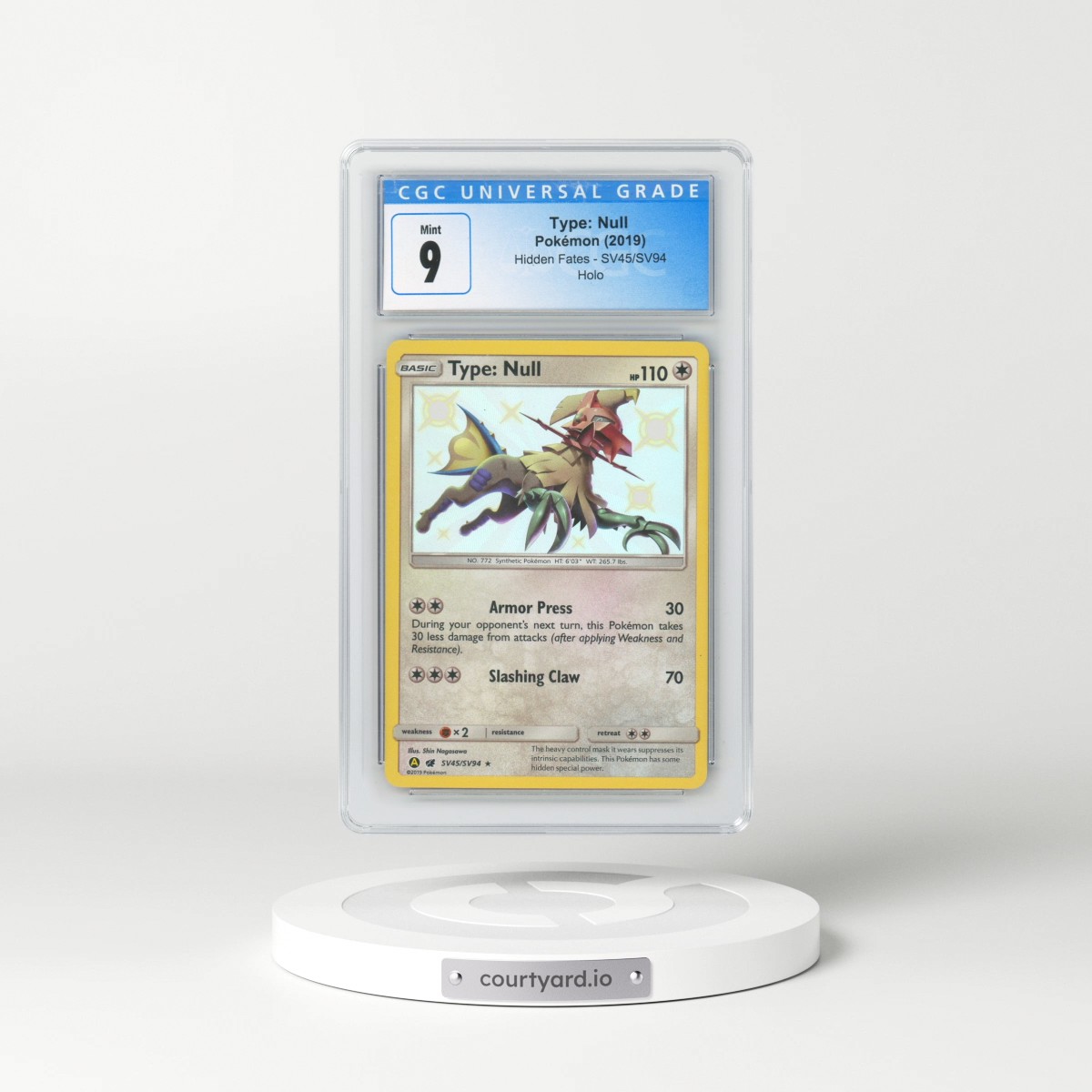 2019 Hidden Fates #SV45/SV94 Type: Null - Shiny Rare Holo (CGC 9 MINT)