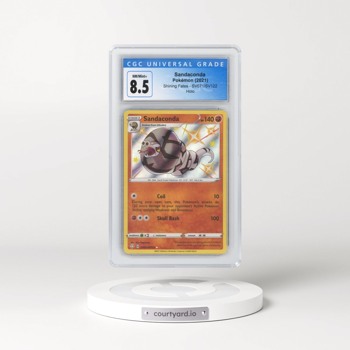 2021 Shining Fates #SV071/SV122 Sandaconda - Shiny Rare Holo (CGC 8.5 NM-MT+)