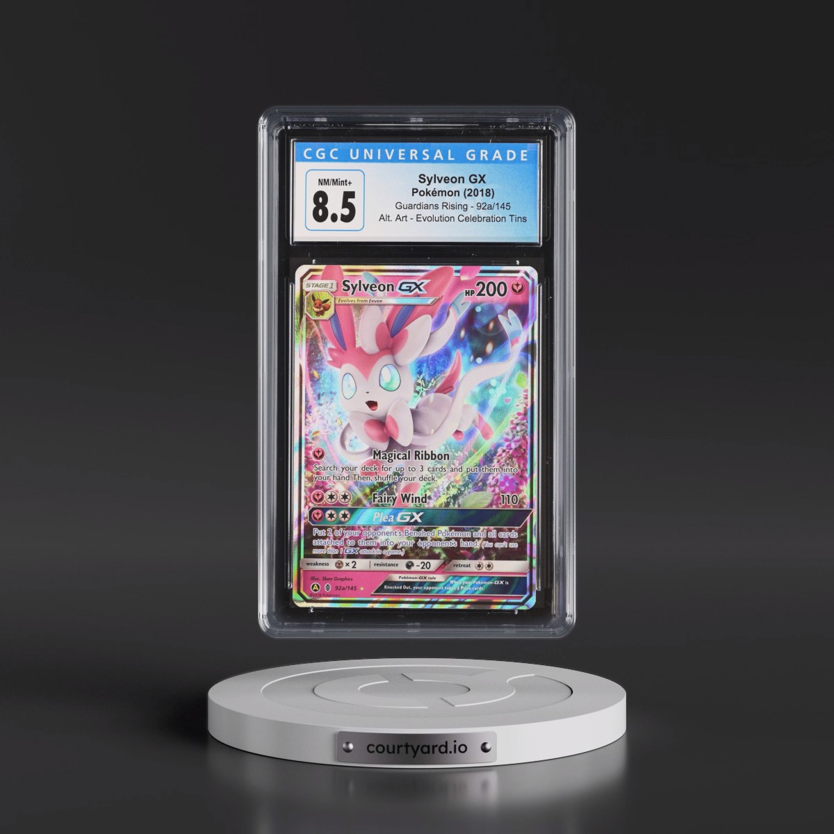 2017 Guardians Rising #92a/145 Sylveon GX - Evolution Celebration Tin (Holo) (CGC 8.5 NM-MT+)