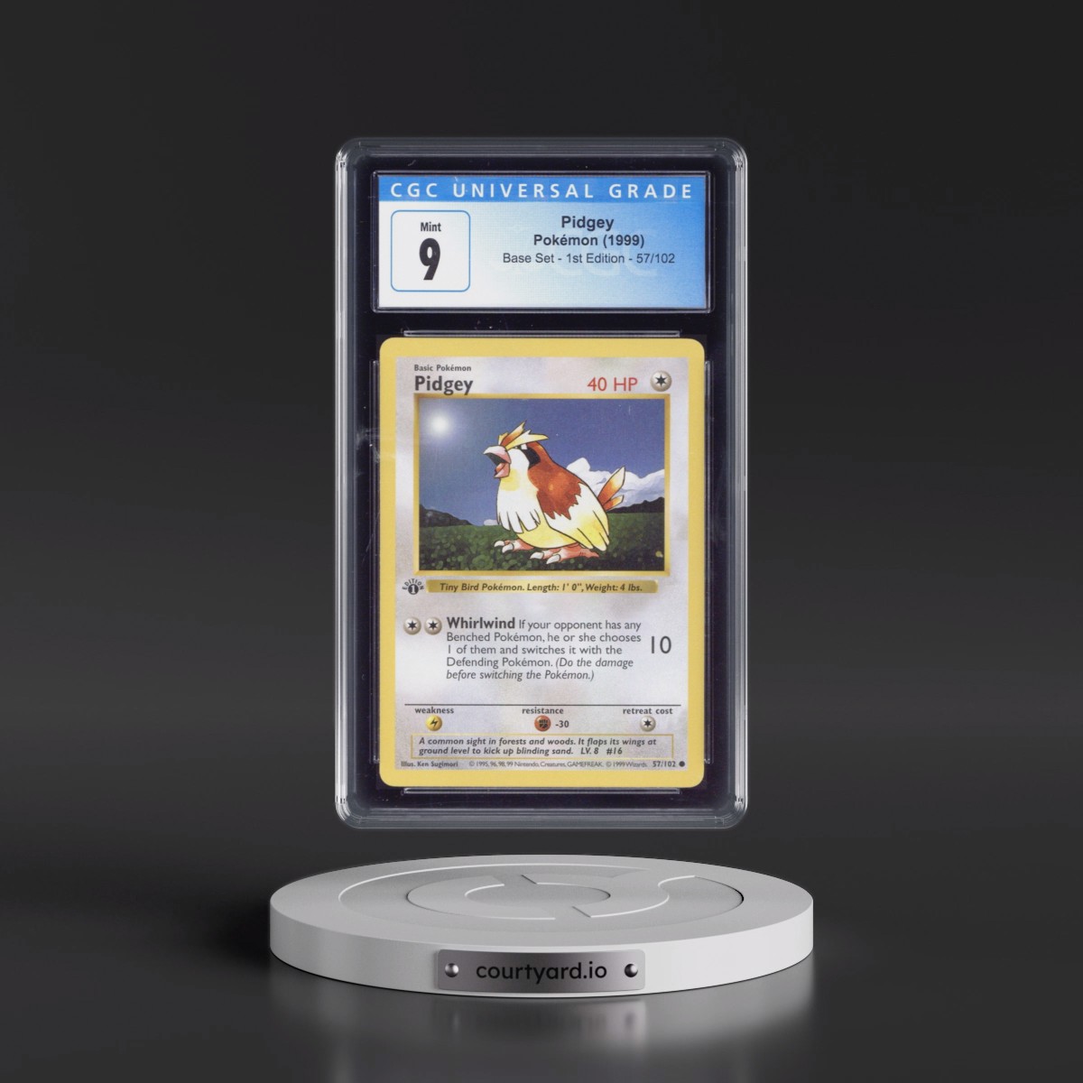 1999 Base Set #57/102 Pidgey - 1st Edition 1st Edition (CGC 9 MINT)
