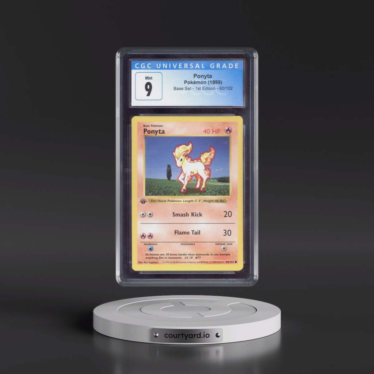 1999 Base Set #60/102 Ponyta - 1st Edition 1st Edition (CGC 9 MINT)