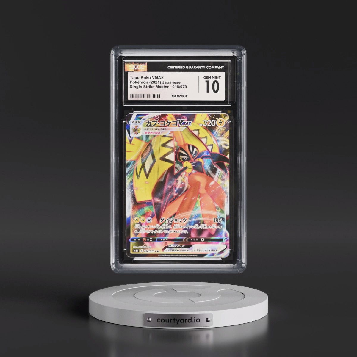 2021 Single Strike Master #018/070 Tapu Koko VMAX - Holo (CGC 10 GEM MINT)