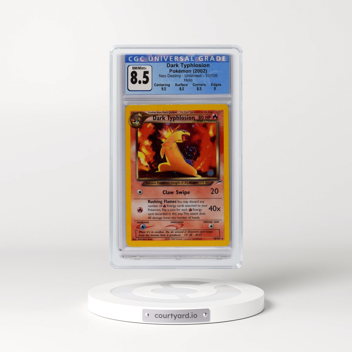 2002 Neo Destiny #10/105 Dark Typhlosion - Holo (CGC 8.5 NM-MT+)