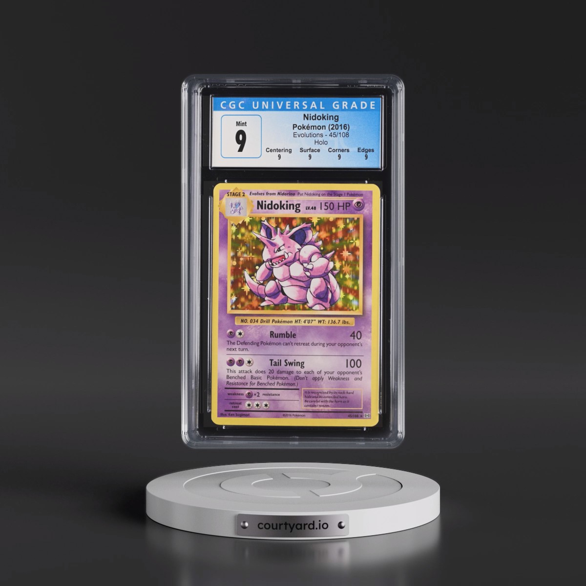2016 Evolutions #45/108 Nidoking - Holo (CGC 9 MINT)