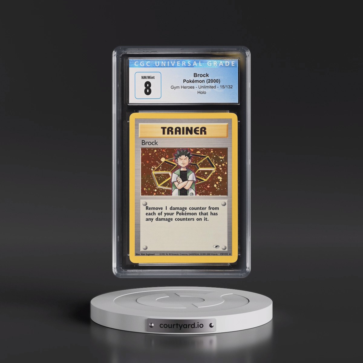 2000 Gym Heroes #15/132 Brock - Holo (CGC 8 NM-MT)
