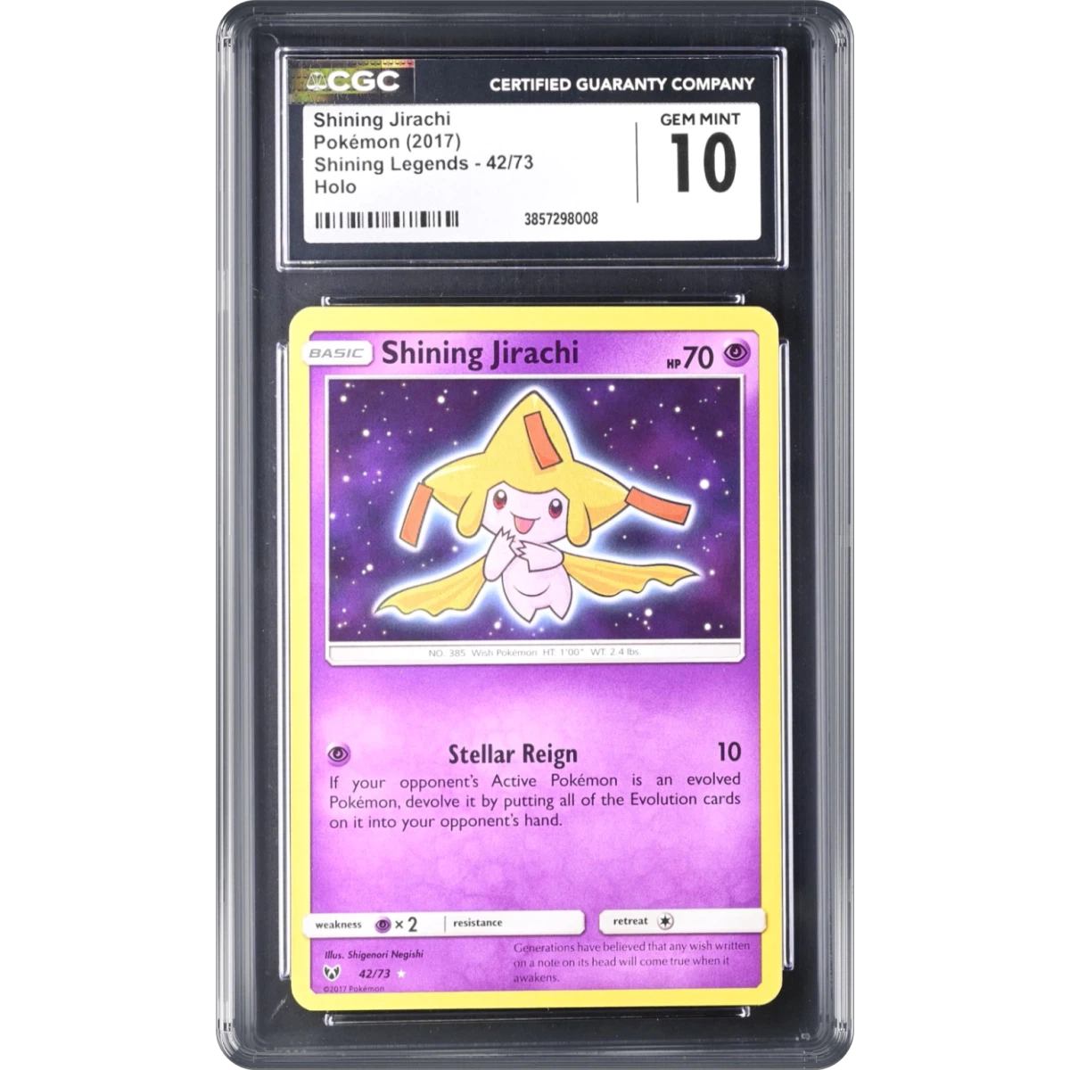 2017 Shining Legends #42/73 Shining Jirachi - Holo (CGC 10 GEM MINT)