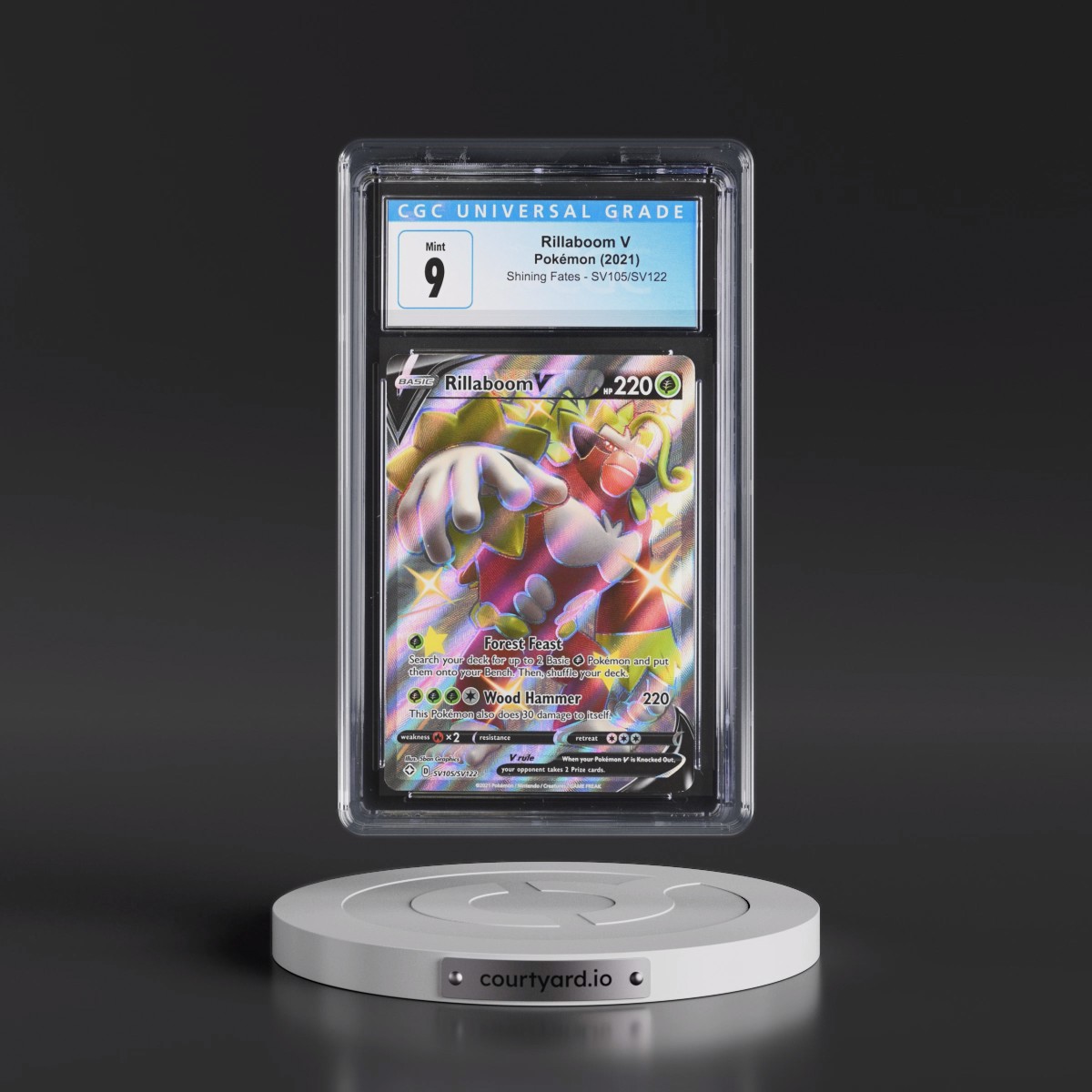 2021 Shining Fates #SV105/SV122 Rillaboom V - Shiny Vault Holo (CGC 9 MINT)