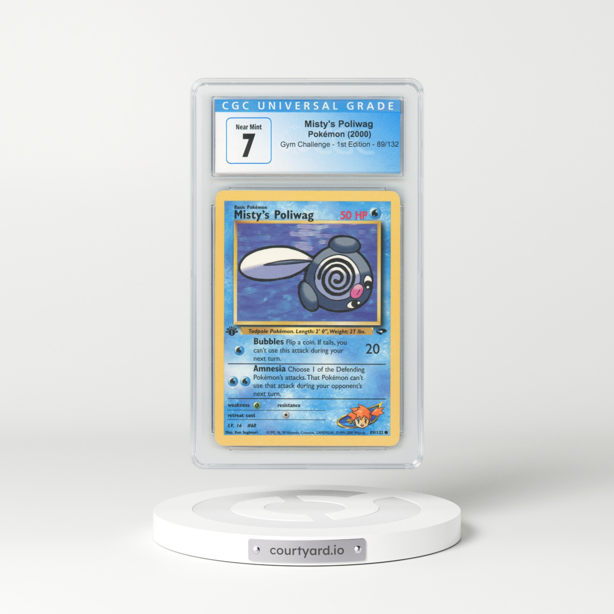 2000 Gym Challenge #89 Misty's Poliwag - 1st Edition (CGC 7 NM)