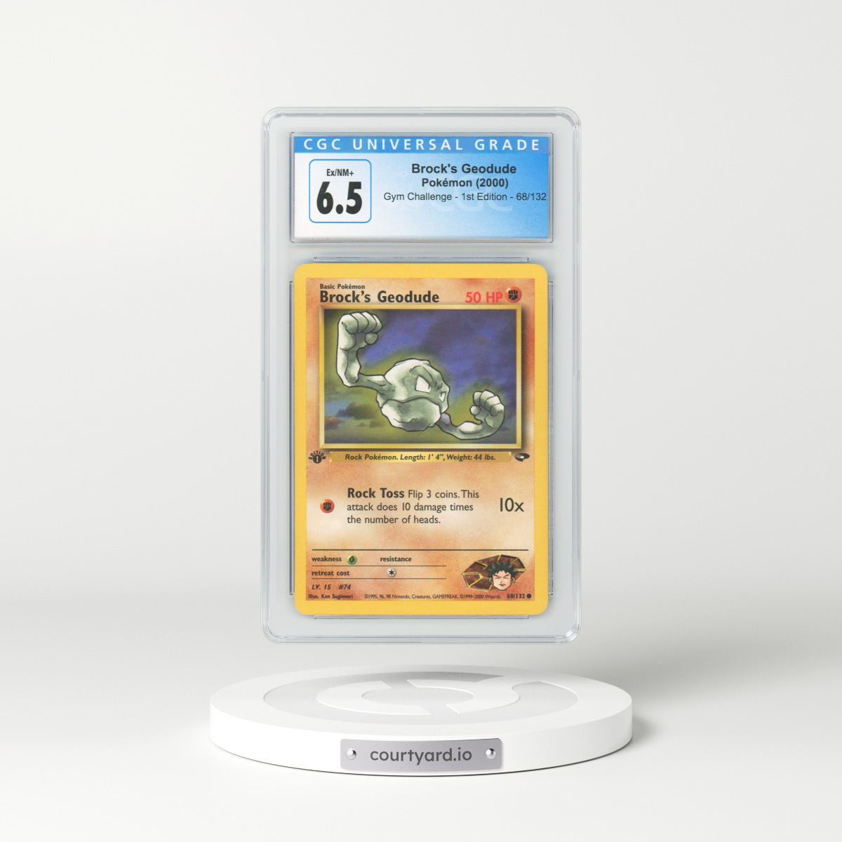 2000 Gym Challenge #68 Brock's Geodude - 1st Edition (CGC 6.5 EX-NM+)