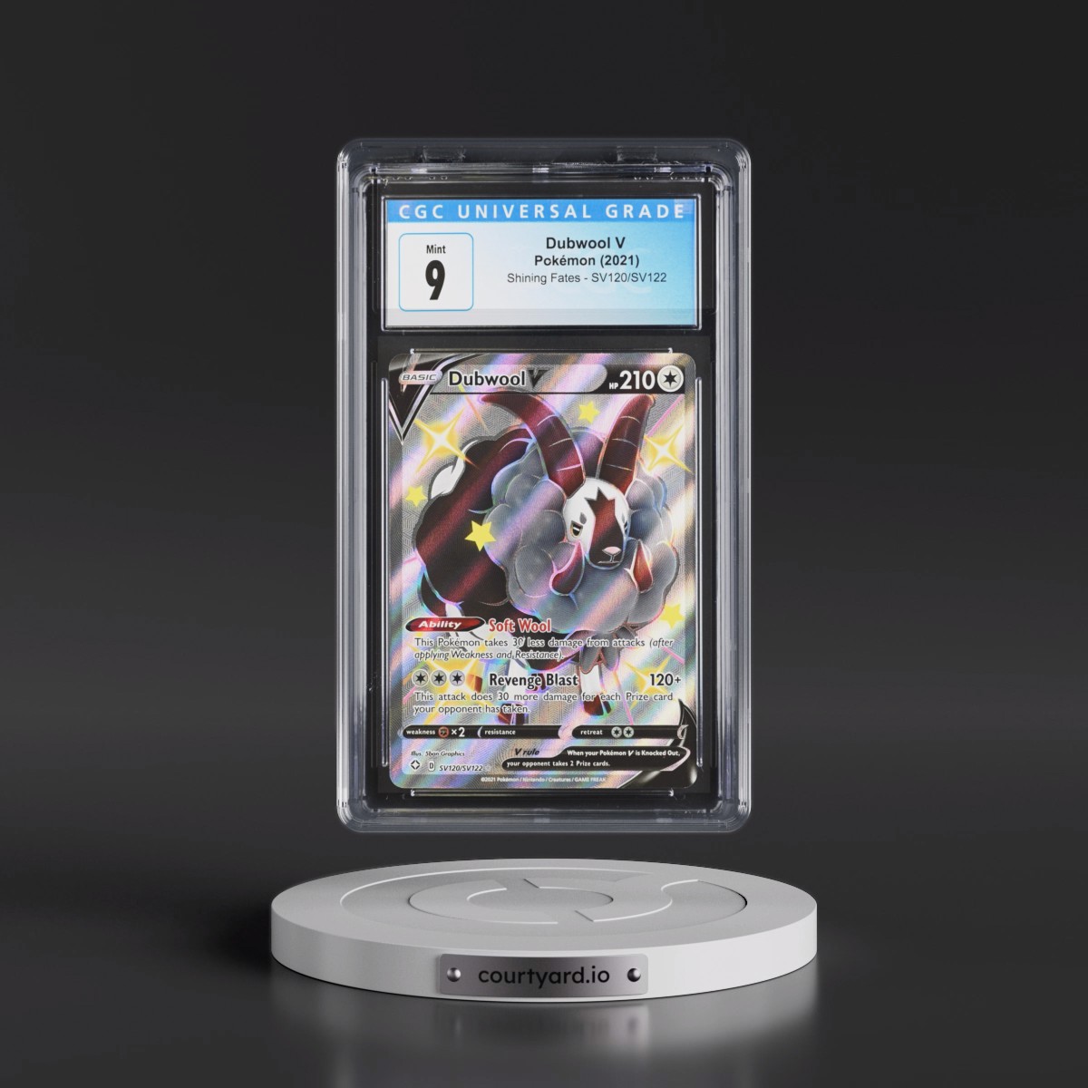 2021 Shining Fates Dubwool V - Shiny Vault Holo #SV120/SV122 CGC 9
