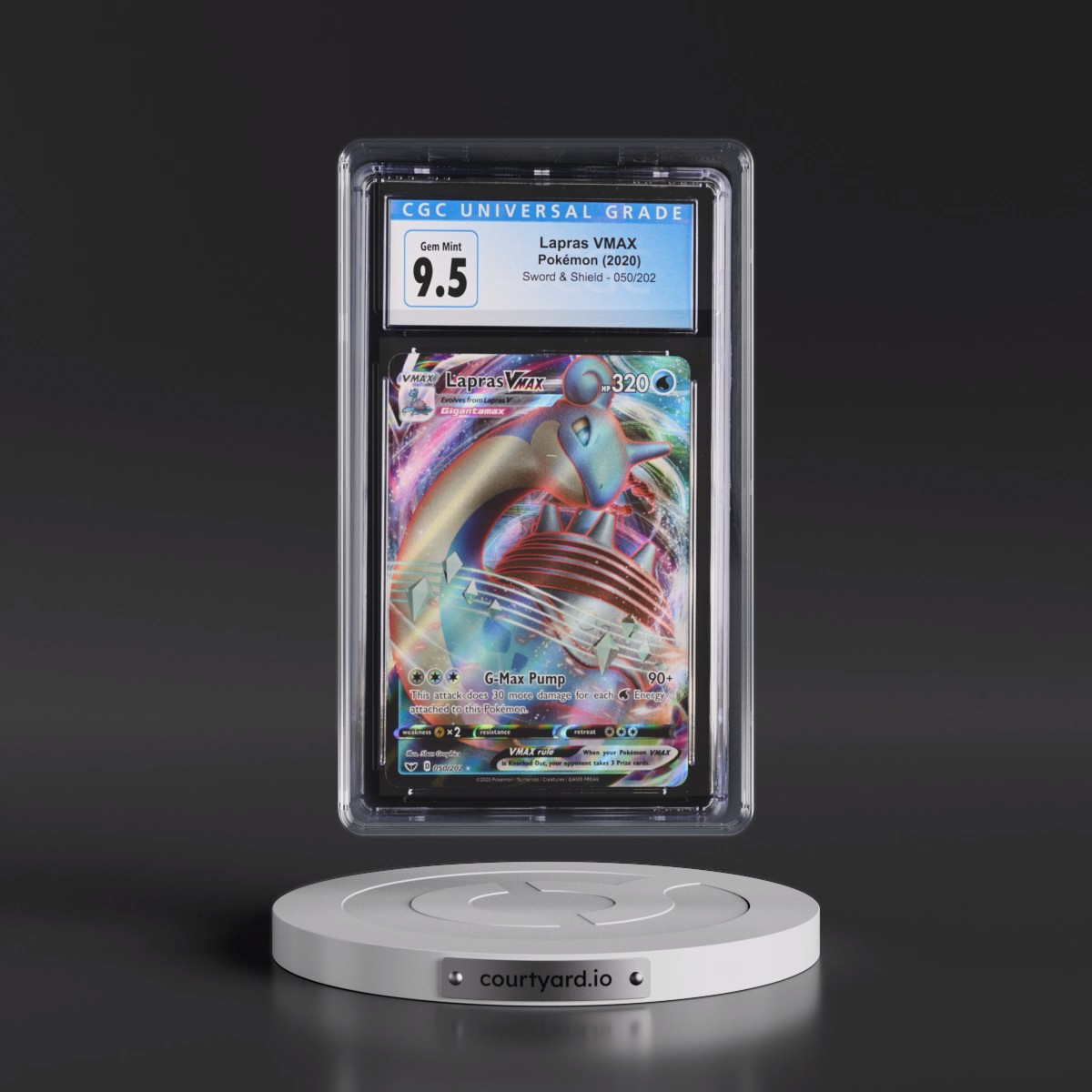 2020 Sword & Shield #050/202 Lapras VMAX - Holo (CGC 10 GEM MINT)