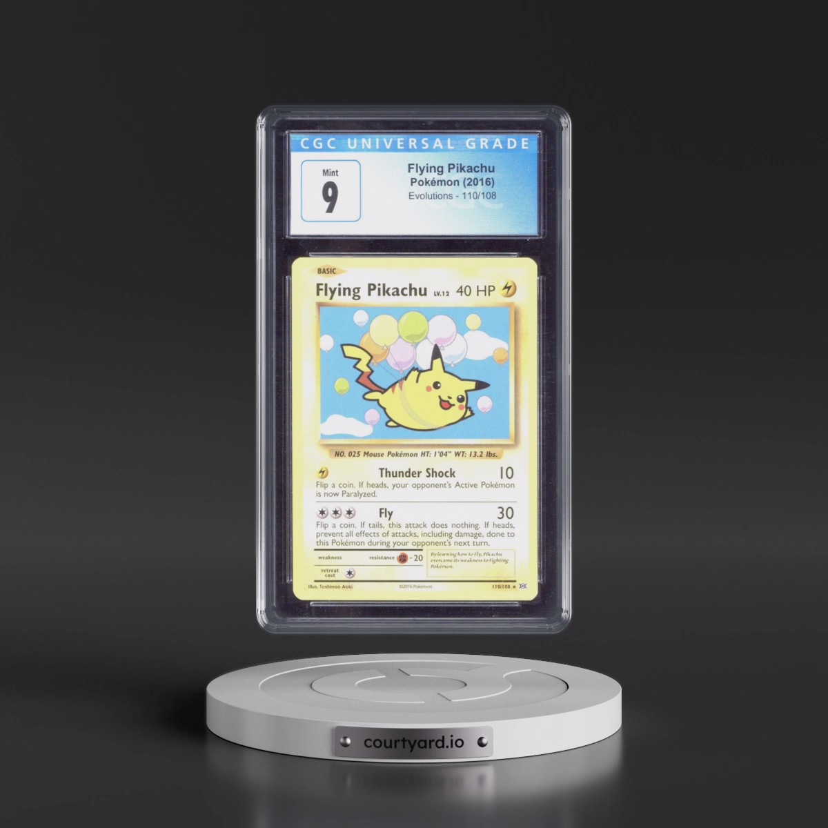 2016 Evolutions #110/108 Flying Pikachu - Secret Rare (CGC 9 MINT)