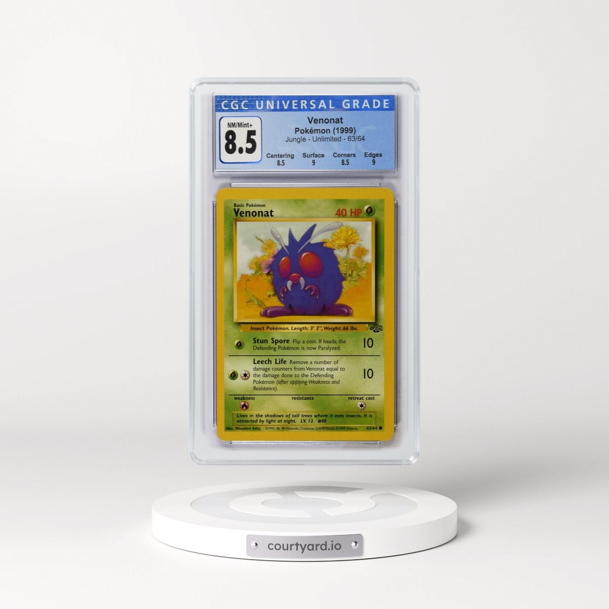 1999 Jungle #63/64 Venonat (CGC 8.5 NM-MT+)