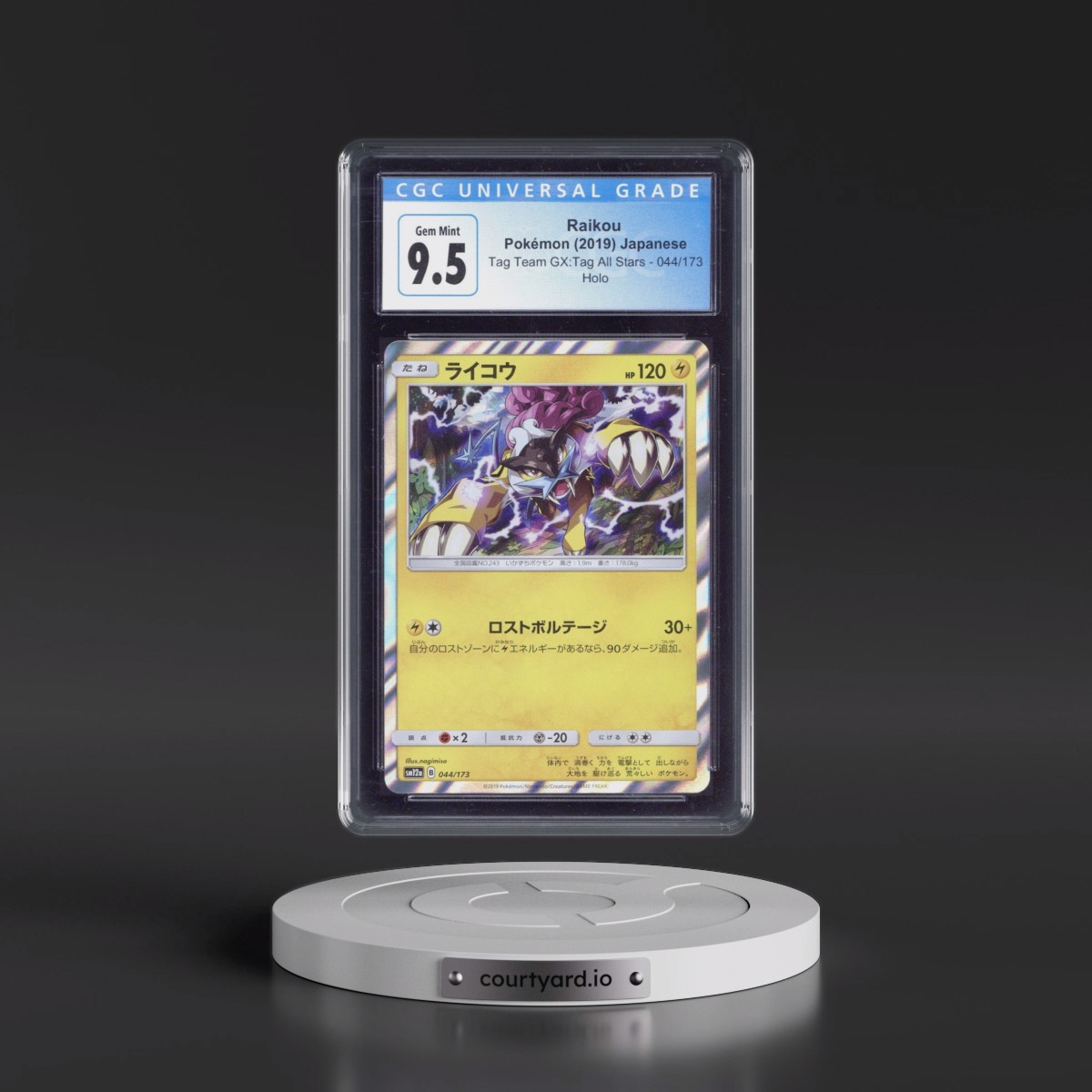 2019 TAG TEAM GX: Tag All Stars #044/173 Raikou - Holo (CGC 10 GEM MINT)