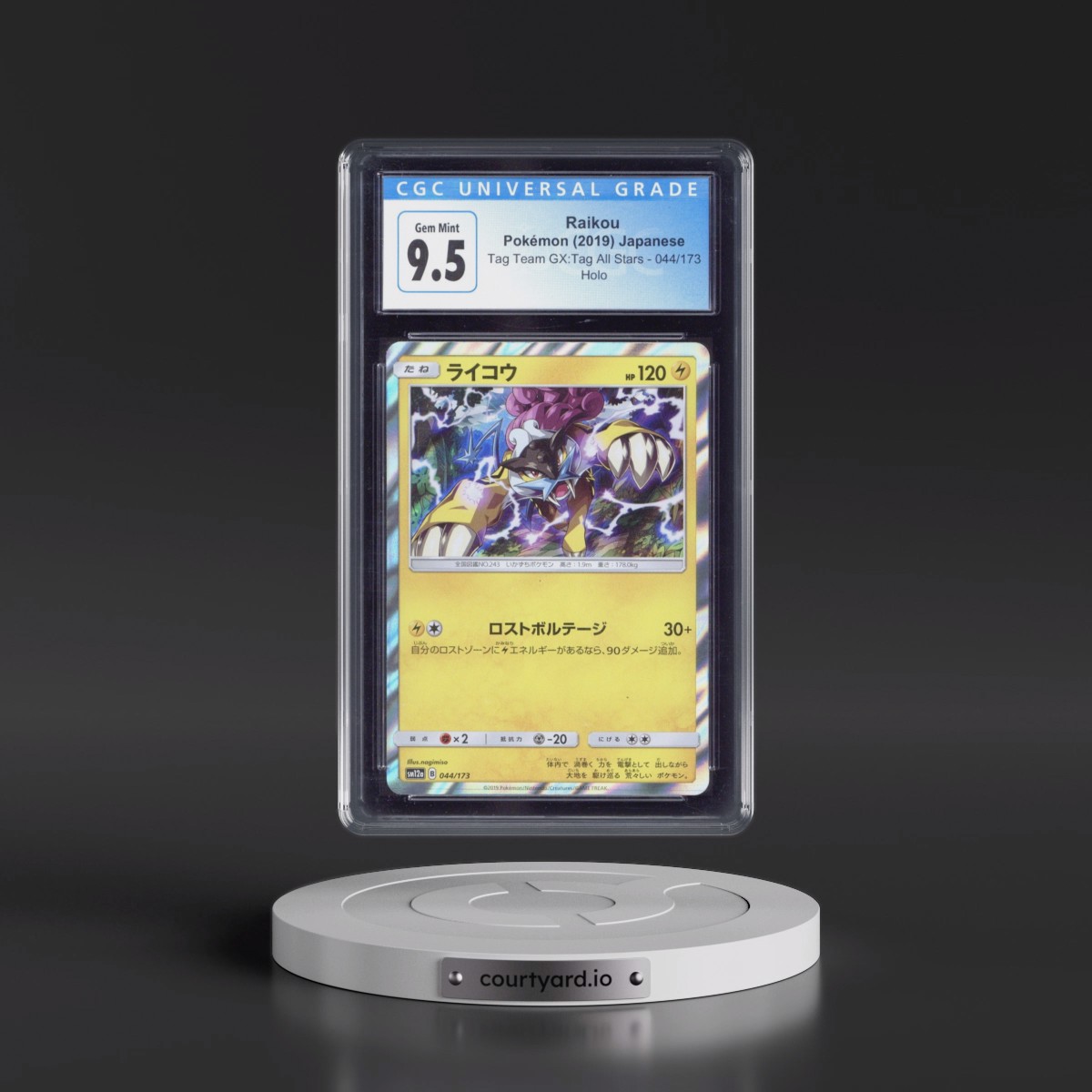 2019 TAG TEAM GX: Tag All Stars #044/173 Raikou - Holo (CGC 10 GEM MINT)