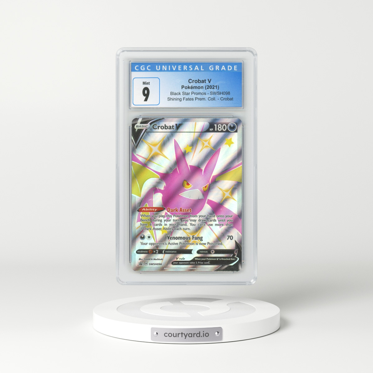 2017 Black Star Promos - Sword & Shield #SWSH098 Crobat V - Holo Shining Fates Premium Collection - Crobat (CGC 9 MINT)