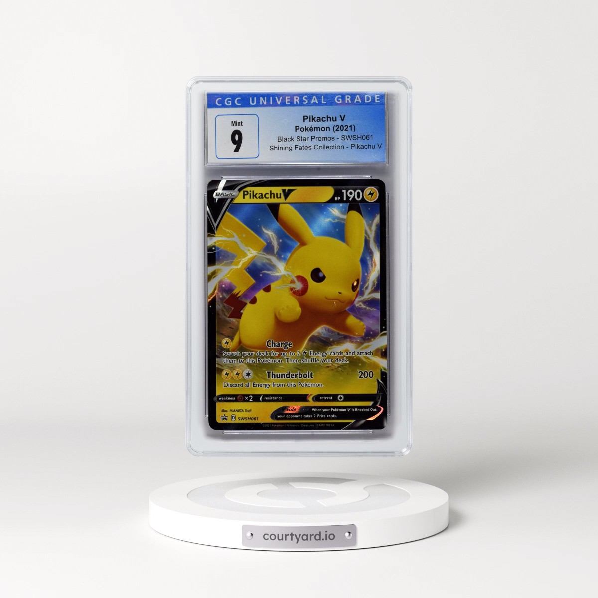 2017 Black Star Promos - Sword & Shield #SWSH061 Pikachu V - Shining Fates Pikachu V Collection (Holo) (CGC 9 MINT)