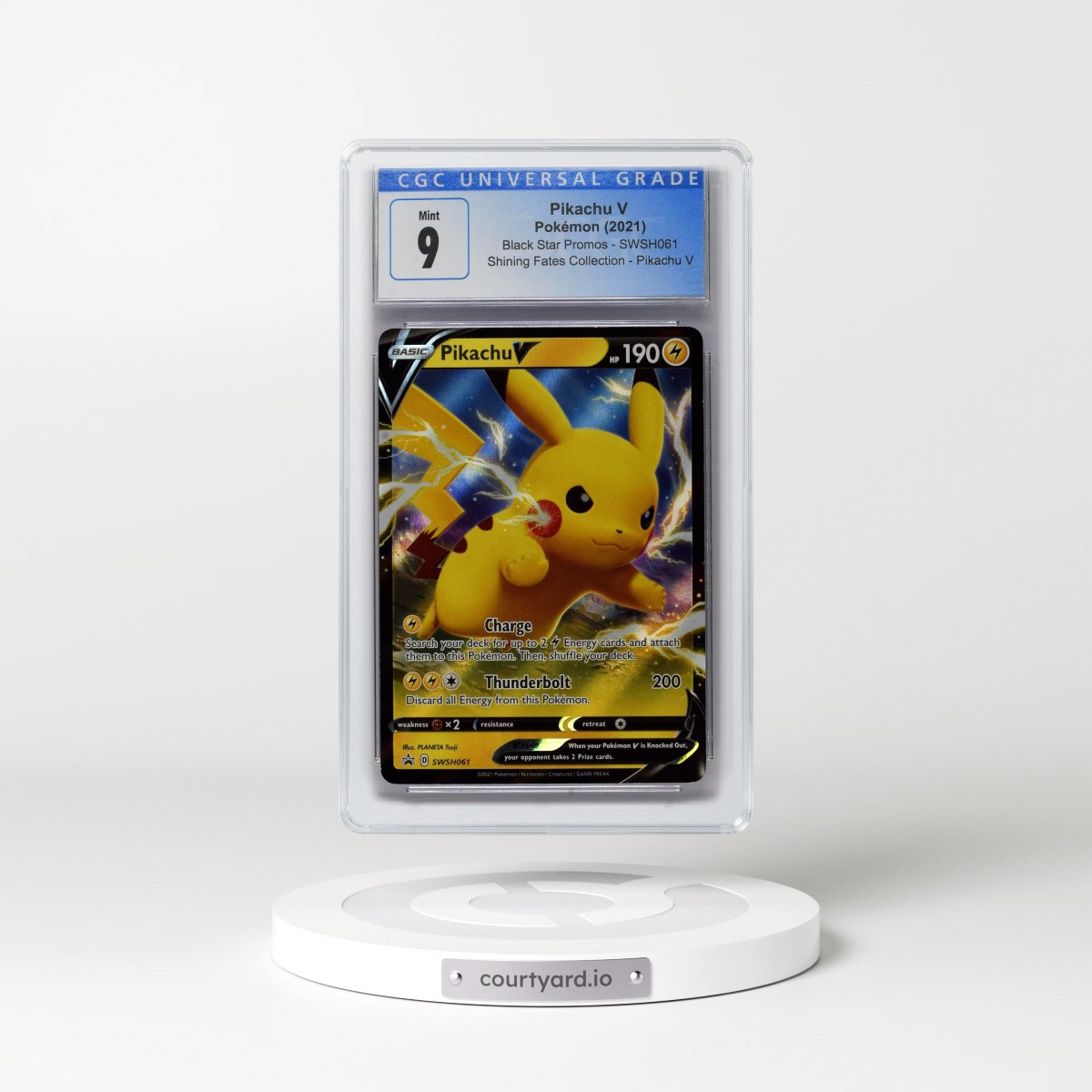 2017 Black Star Promos - Sword & Shield #SWSH061 Pikachu V - Shining Fates Pikachu V Collection (Holo) (CGC 9 MINT)