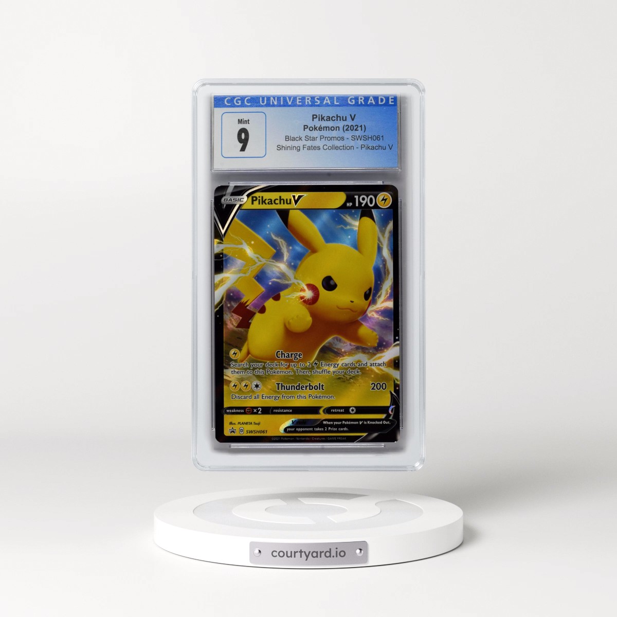 2017 Black Star Promos - Sword & Shield #SWSH061 Pikachu V - Shining Fates Pikachu V Collection (Holo) (CGC 9 MINT)