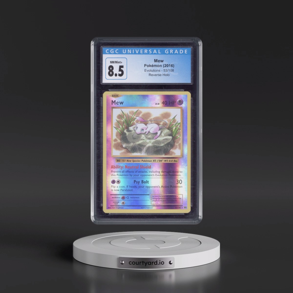 2016 Evolutions #53/108 Mew - Reverse Holo (CGC 8.5 NM-MT+)