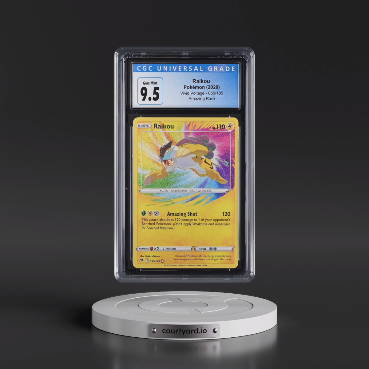 2020 Vivid Voltage #050/185 Raikou - Amazing Rare Holo (CGC 10 GEM MINT)
