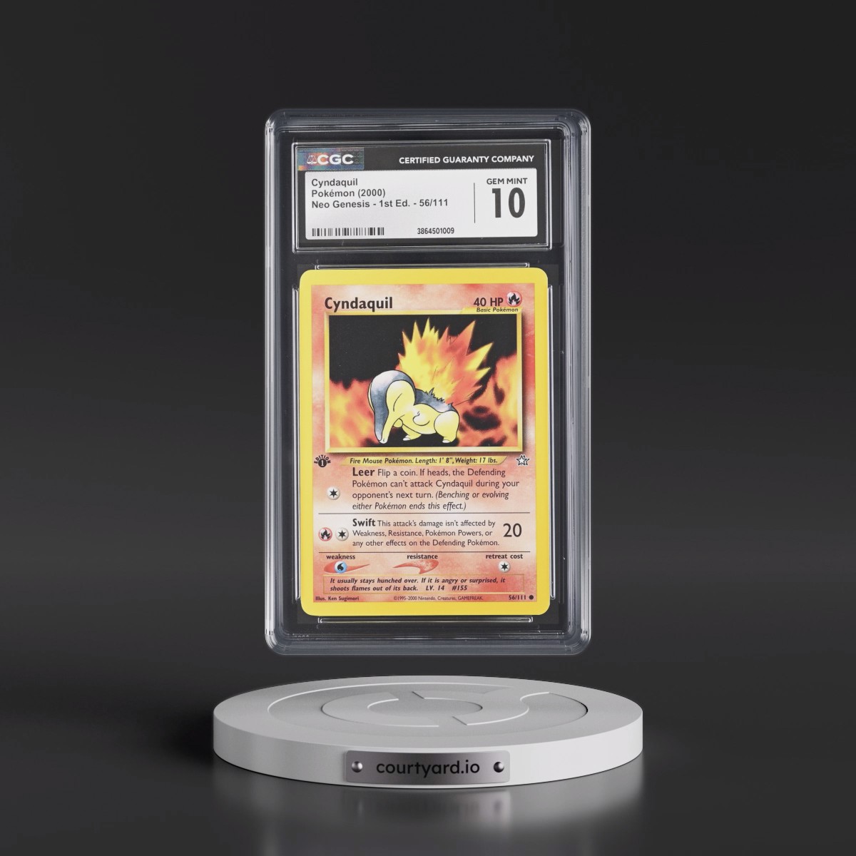 2000 Neo Genesis #56/111 Cyndaquil - 1st Edition (CGC 10 GEM MINT)