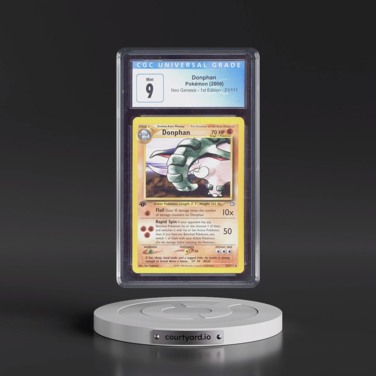 2000 Neo Genesis #21/111 Donphan - 1st Edition (CGC 9 MINT)