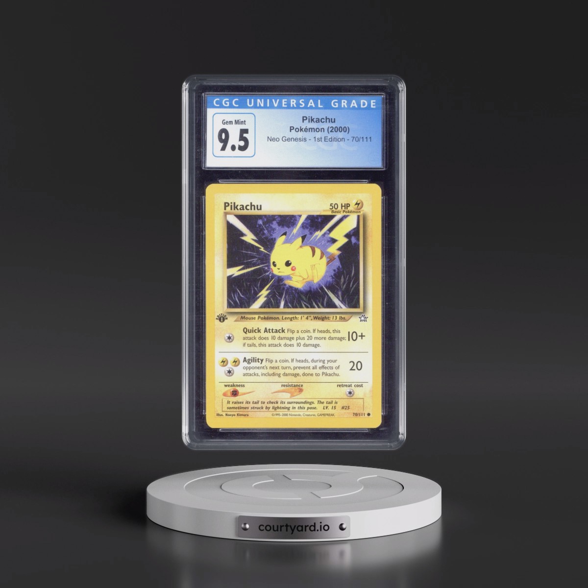 2000 Neo Genesis #70/111 Pikachu - 1st Edition (CGC 10 GEM MINT)