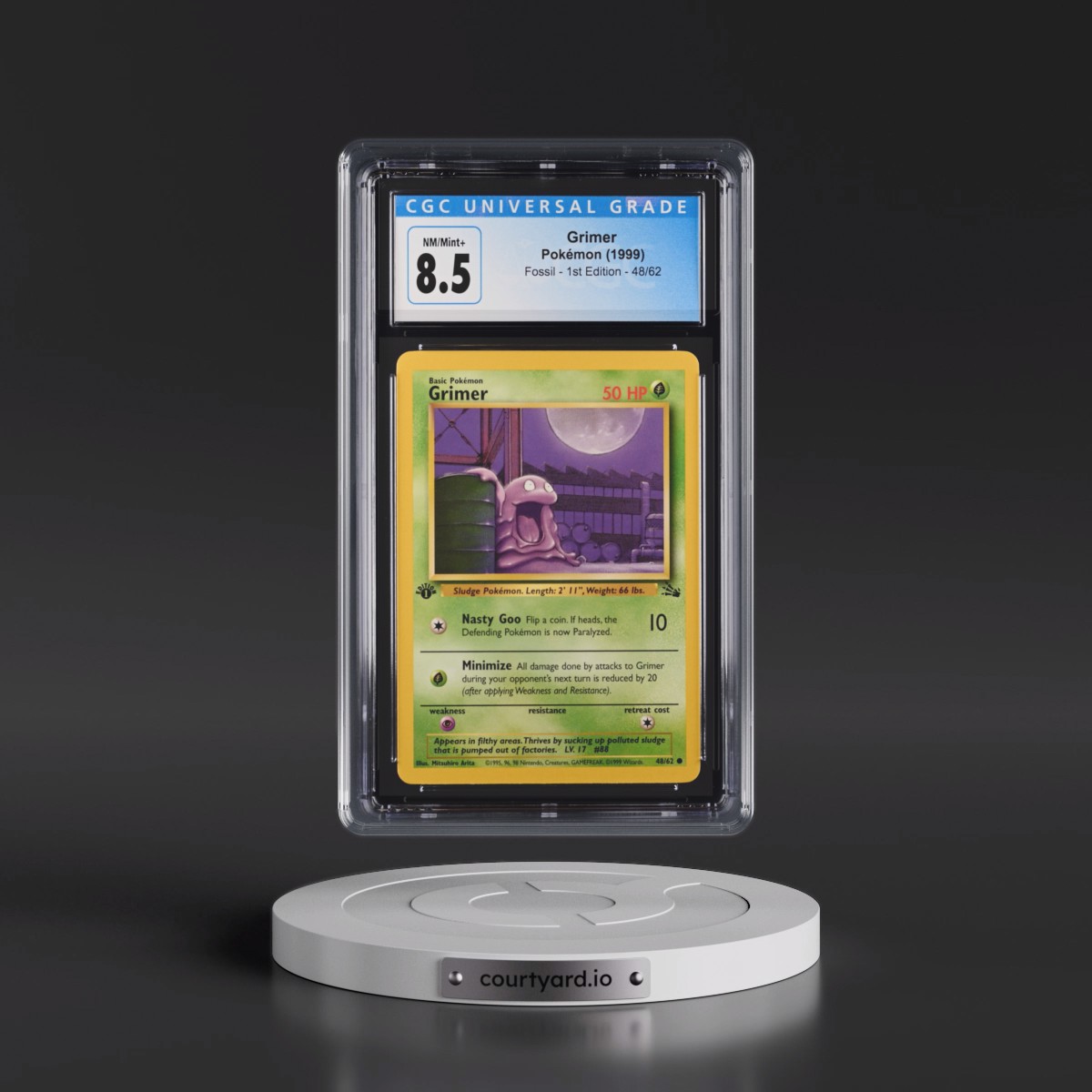 1999 Fossil #48/62 Grimer - 1st Edition 1st Edition (CGC 8.5 NM-MT+)