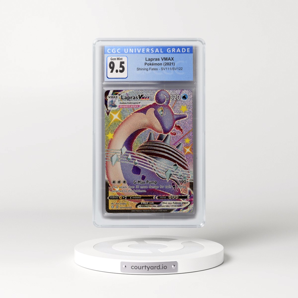 2021 Shining Fates Lapras VMAX - Shiny Vault Holo #SV111/SV122 CGC 10