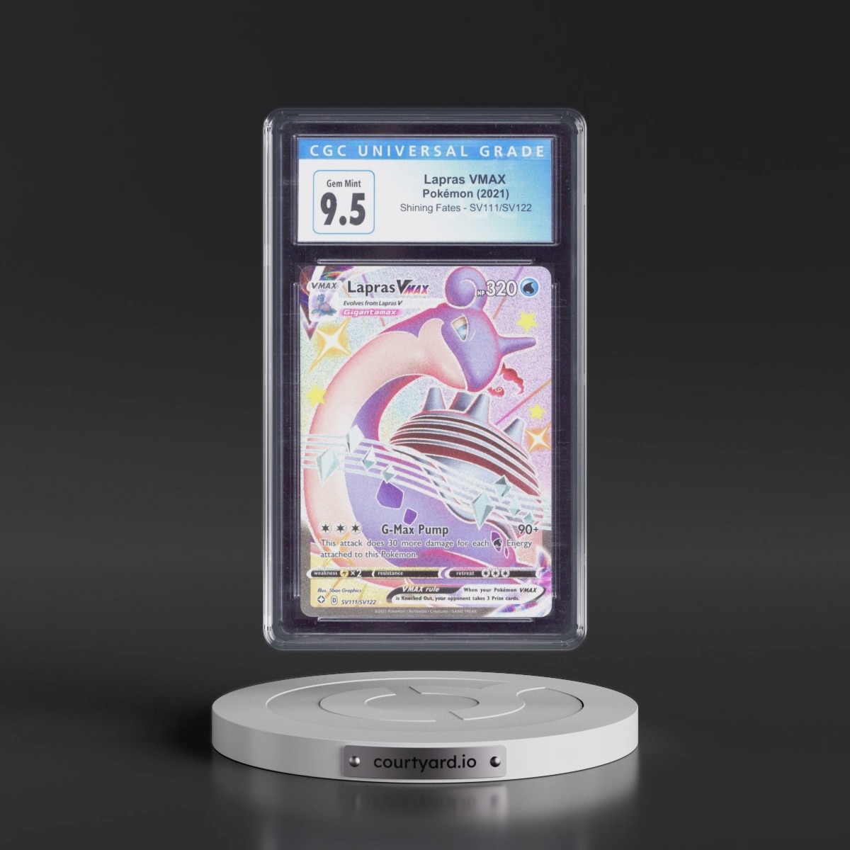 2021 Shining Fates #SV111/SV122 Lapras VMAX - Shiny Vault Holo (CGC 10 GEM MINT)