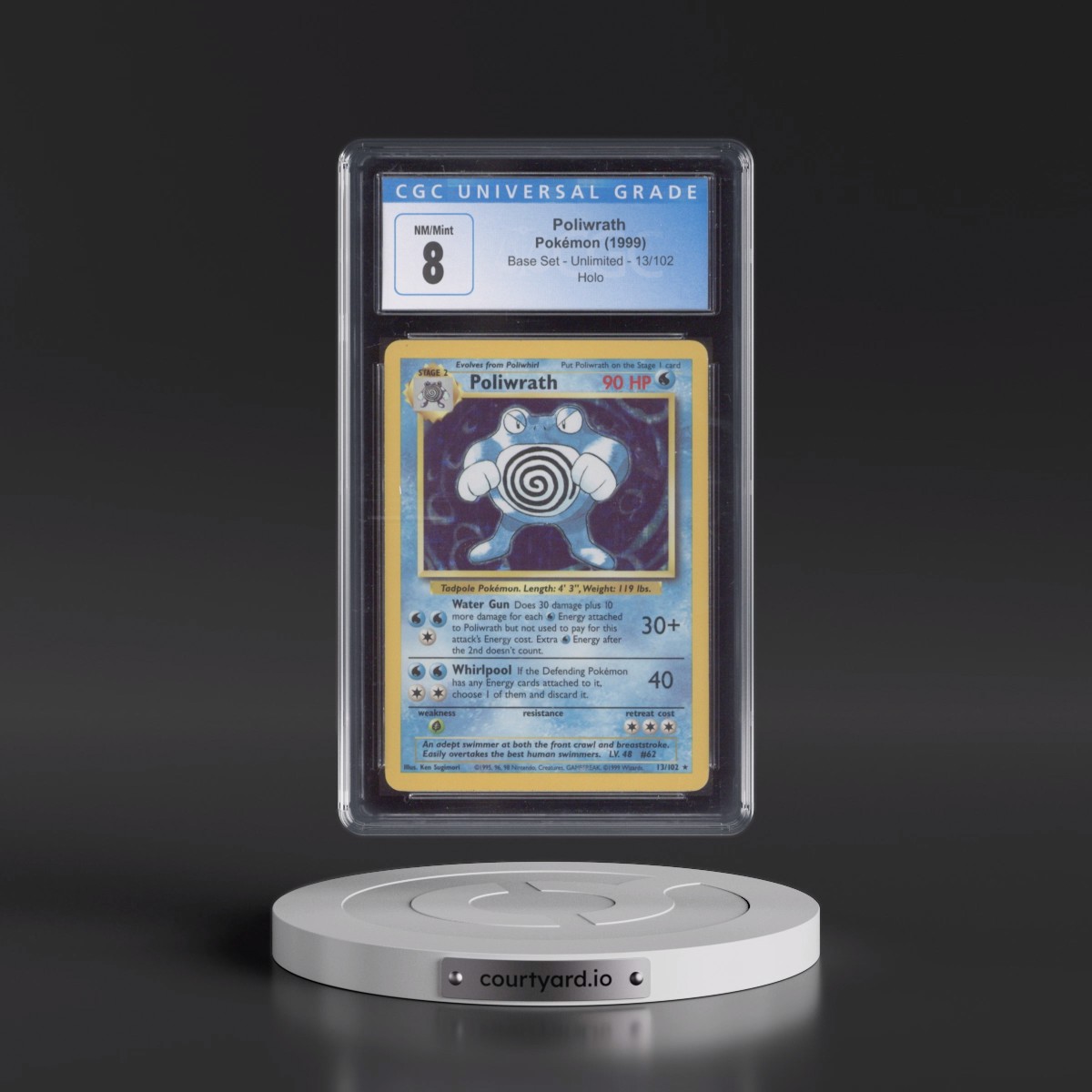 1999 Base Set #13/102 Poliwrath - Holo (CGC 8 NM-MT)