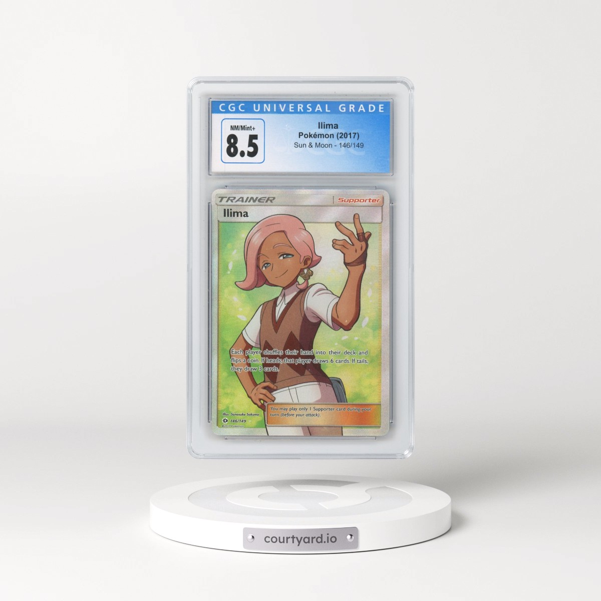 2017 Sun & Moon #146/149 Ilima - Ultra Rare Holo (CGC 8.5 NM-MT+)