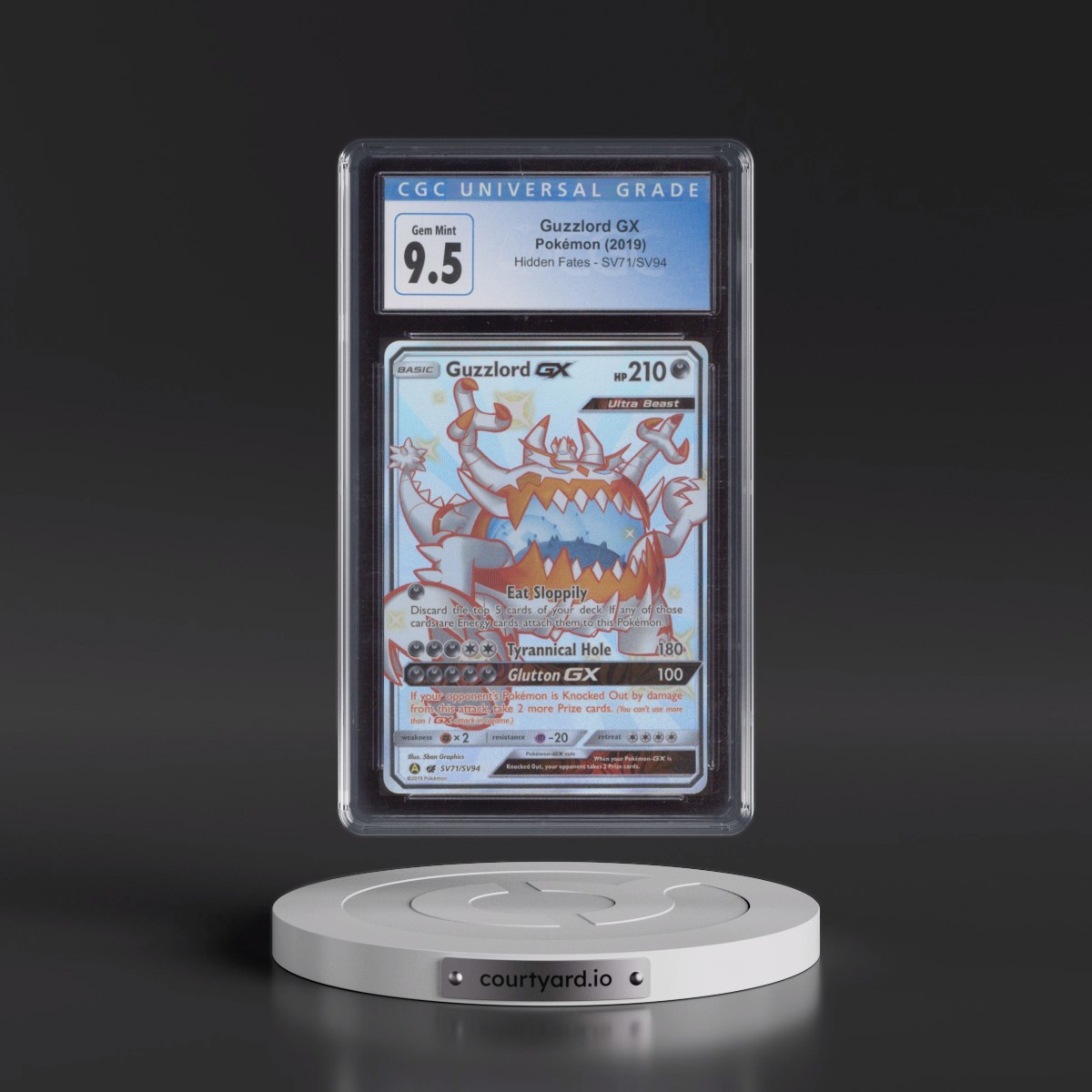 2019 Hidden Fates Guzzlord GX - Shiny Vault Holo #SV71/SV94 CGC 10