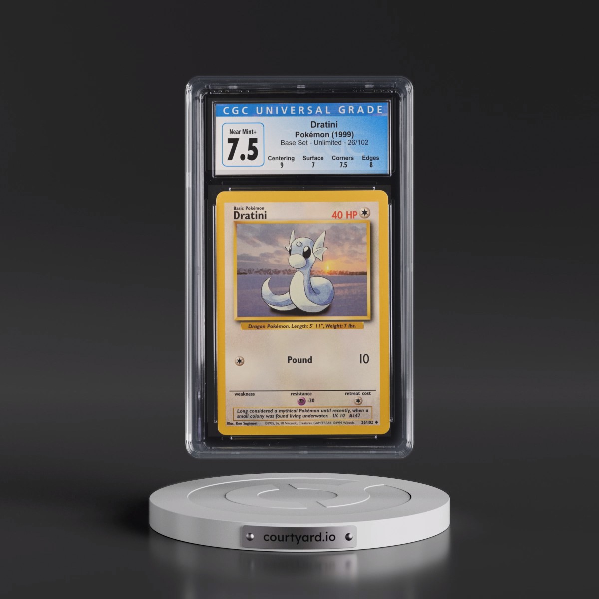 1999 Base Set #26/102 Dratini (CGC 7.5 NM+)