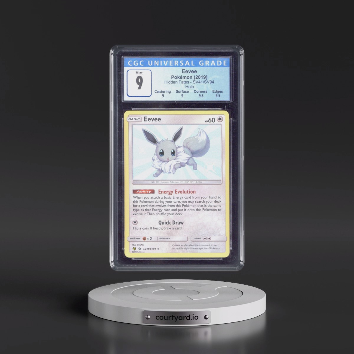 2019 Hidden Fates #SV41/SV94 Eevee - Shiny Vault Holo (CGC 9 MINT)