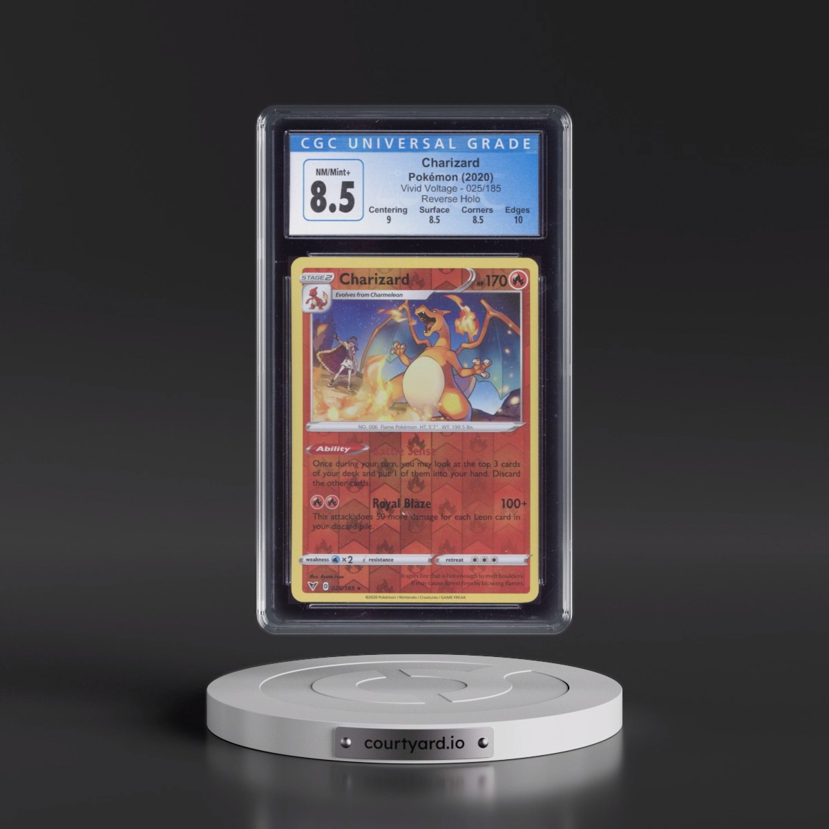 2020 Vivid Voltage #025/185 Charizard - Reverse Holo (CGC 8.5 NM-MT+)
